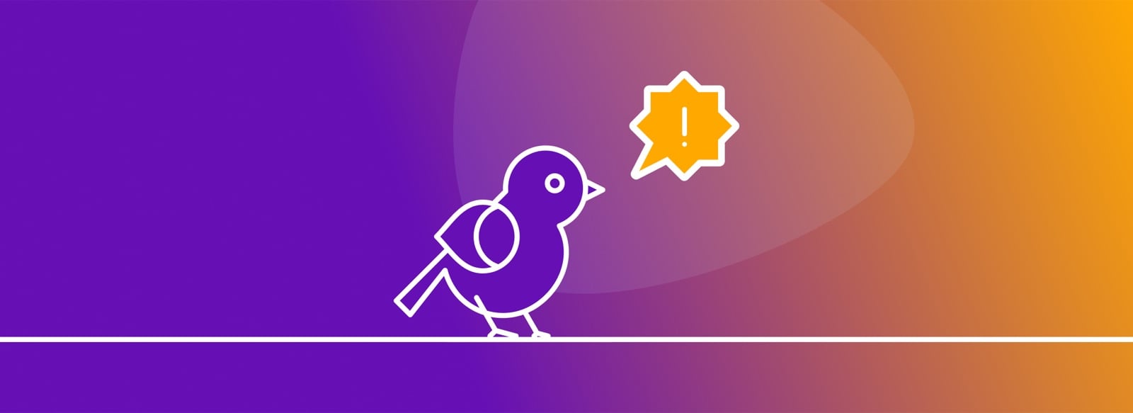 Illustration of a canary singing a warning sign