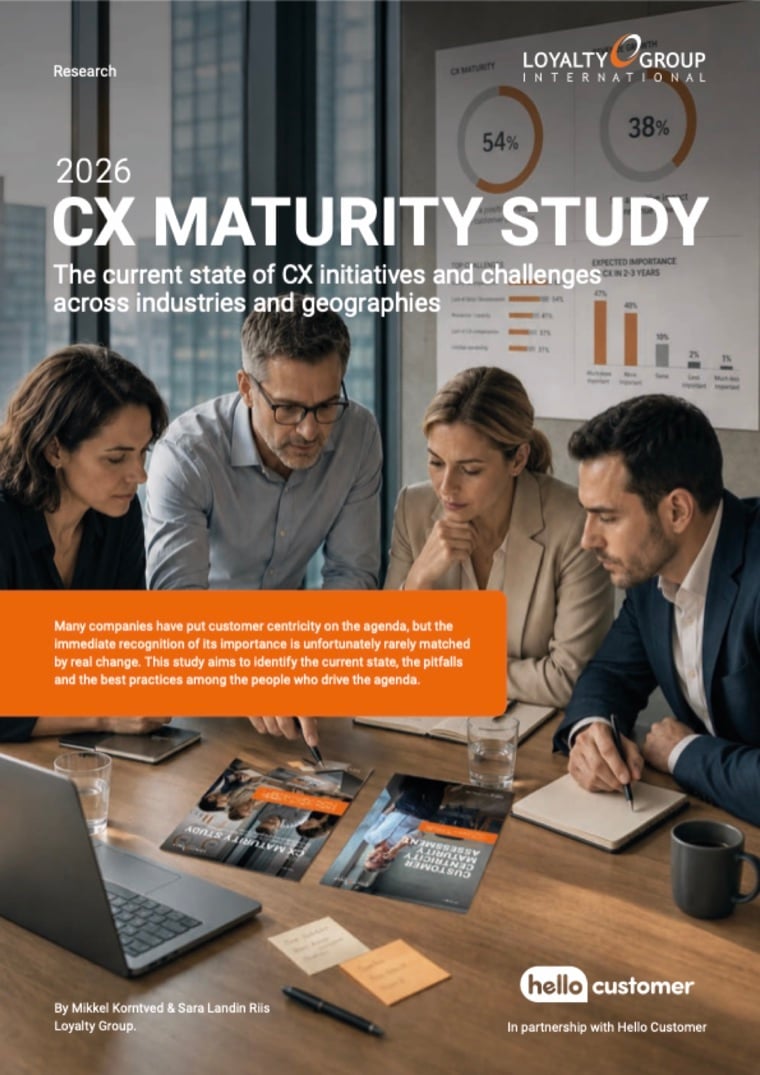 Cover of the 2026 CX Maturity Study by Loyalty Group, in partnership with Hello Customer