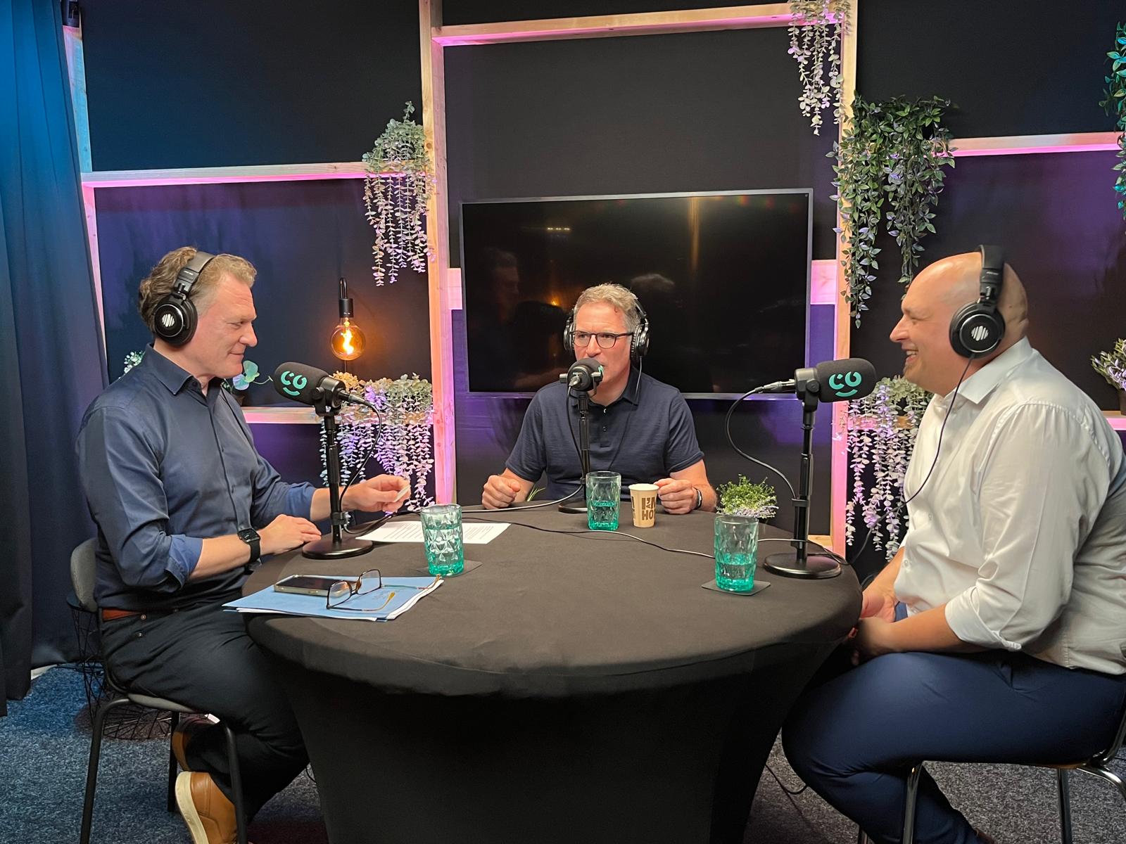 Recording an episode of CX Matters in the studio